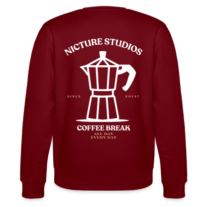Coffee Break Unisex Bio-Sweatshirt - Burgunderrot