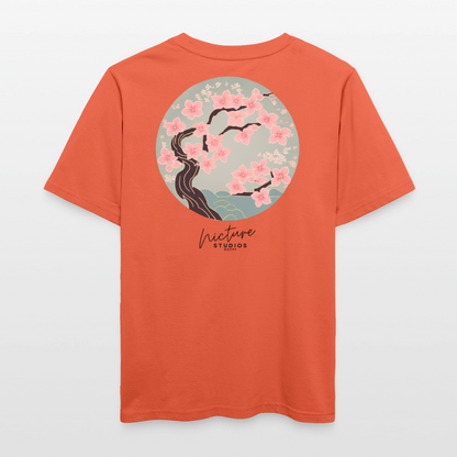 Cherry Blossom Japanese Relaxed Fit Unisex Bio-T-Shirt - Hellrot