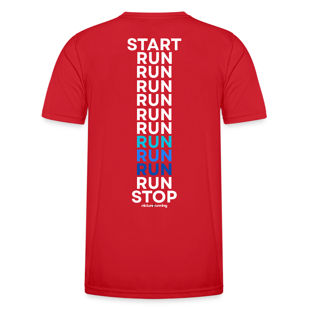 Nicture Running START RUN STOP Shirt - Rot