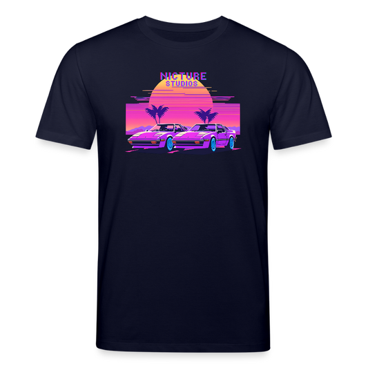 Retro Pixel Unisex Bio-T-Shirt - Navy