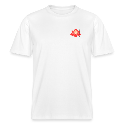 Koi & Flower Japanese Relaxed Fit Unisex Bio-T-Shirt - Weiß