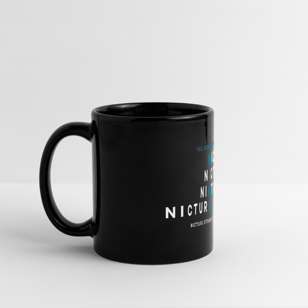 YOU LOOK PRETTY NICE Black Panoramic Mug - black