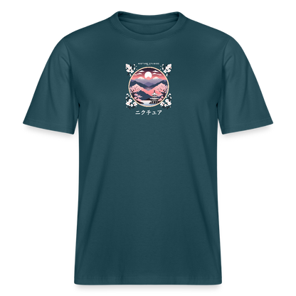 Japanese Landscape Relaxed Fit Unisex Bio-T-Shirt - Dunkles Petrol