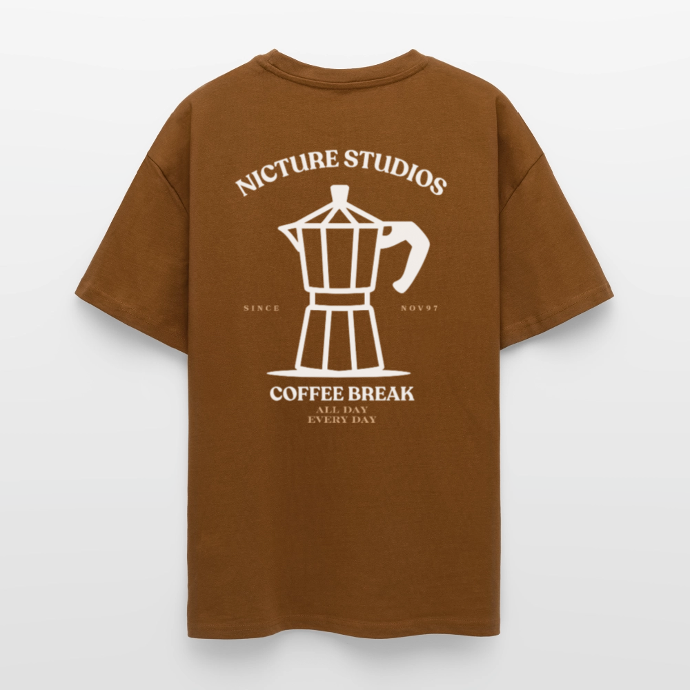Coffee Break Heavy Oversize T-Shirt - Toffee
