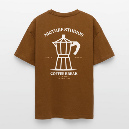 Coffee Break Heavy Oversize T-Shirt - Toffee
