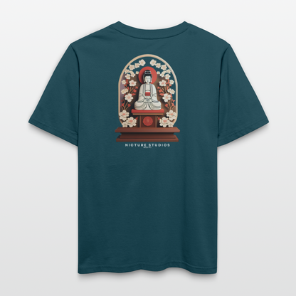 Buddhist Japanese Relaxed Fit Unisex Bio-T-Shirt - Dunkles Petrol