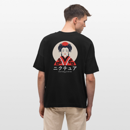 Japanese Geisha Oversized Unisex Bio T-Shirt - Schwarz