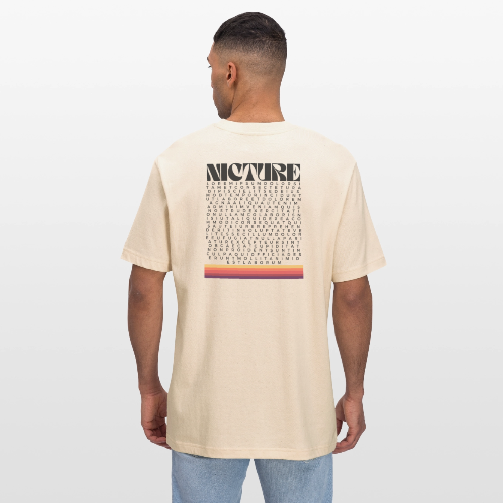 Lorem Ipsum Backprint Relaxed Fit Unisex Organic T-Shirt - Weißgrau
