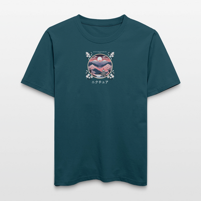 Japanese Landscape Relaxed Fit Unisex Bio-T-Shirt - Dunkles Petrol