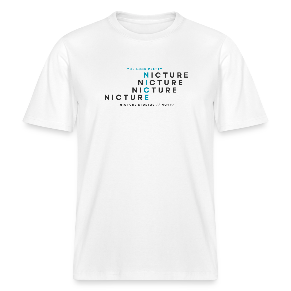 YOU LOOK PRETTY NICE Relaxed Fit Unisex Organic T-Shirt - Weiß