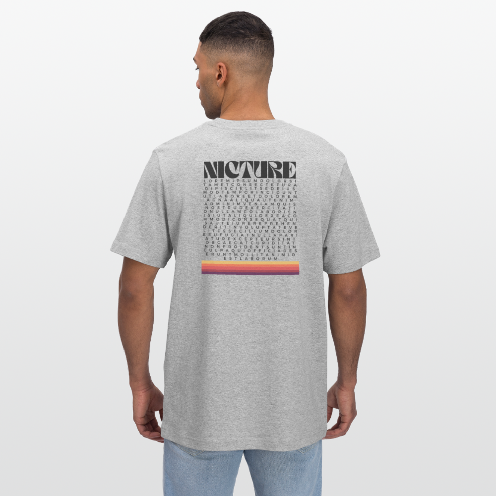 Lorem Ipsum Backprint Relaxed Fit Unisex Organic T-Shirt - Grau meliert