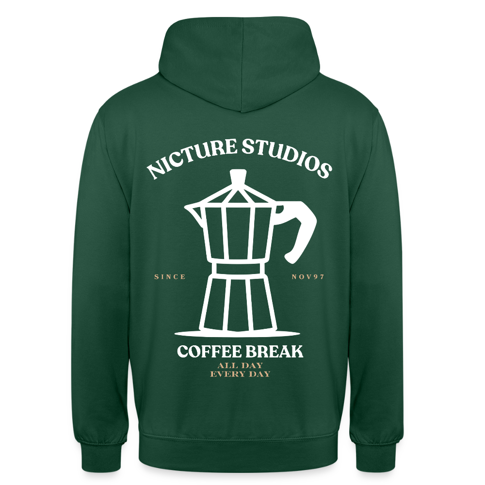 Coffee Break Unisex Hoodie - Flaschengrün