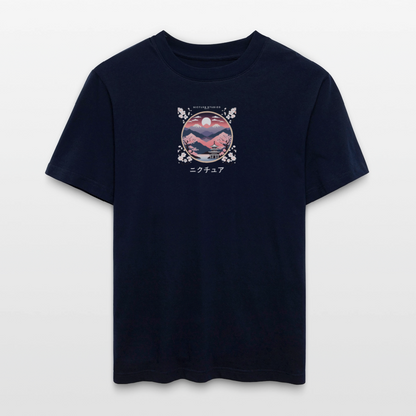Japanese Landscape Relaxed Fit Unisex Bio-T-Shirt - Navy