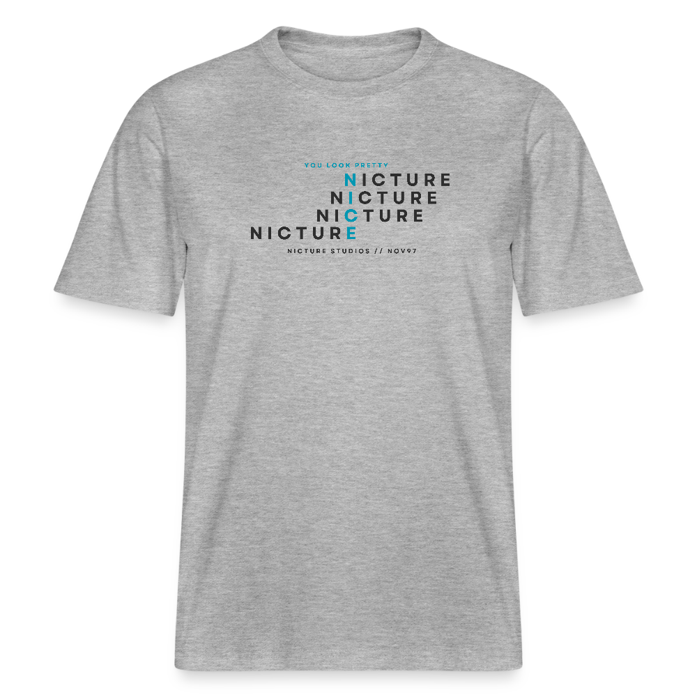 YOU LOOK PRETTY NICE Relaxed Fit Unisex Organic T-Shirt - Grau meliert