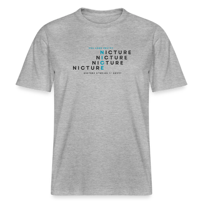 YOU LOOK PRETTY NICE Relaxed Fit Unisex Organic T-Shirt - Grau meliert