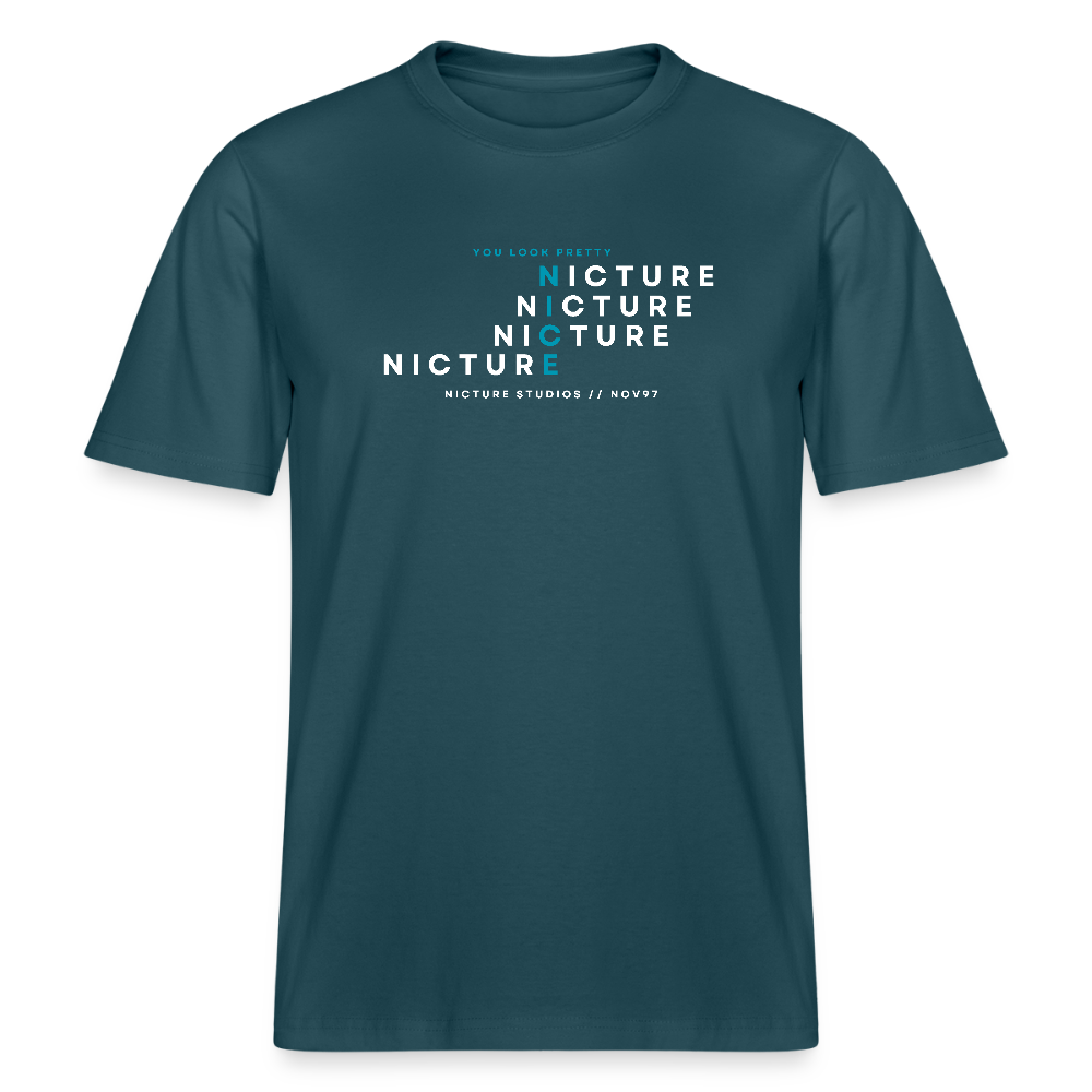 YOU LOOK PRETTY NICE Relaxed Fit Unisex Organic T-Shirt - Dunkles Petrol