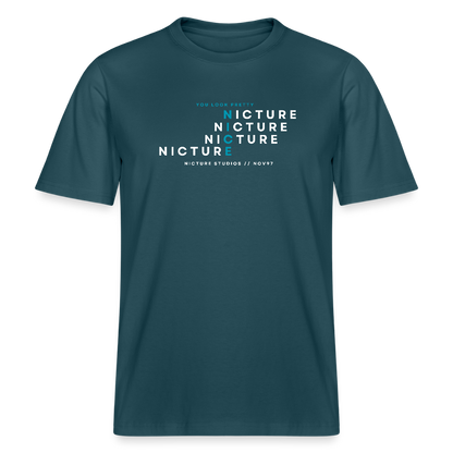 YOU LOOK PRETTY NICE Relaxed Fit Unisex Organic T-Shirt - Dunkles Petrol