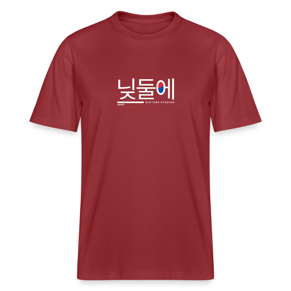 Korea Relaxed Fit Unisex Organic T-Shirt - red earth