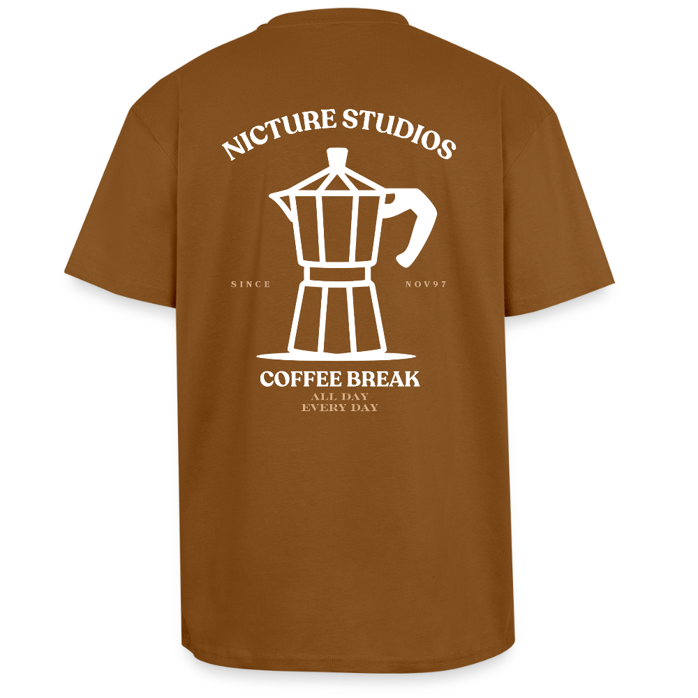Coffee Break Heavy Oversize T-Shirt - Toffee