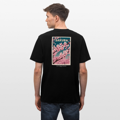 Sakura Japanese Cherry Blossom Relaxed Fit Unisex Bio-T-Shirt - Schwarz