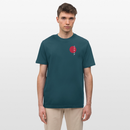 Japanese Style Relaxed Fit Unisex Organic T-Shirt - Dunkles Petrol