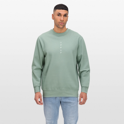 Japanese Cherry Blossom Unisex Bio-Sweatshirt - Helles Graugrün