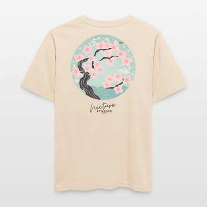 Cherry Blossom Japanese Relaxed Fit Unisex Bio-T-Shirt - Weißgrau