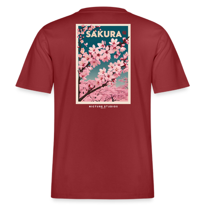 Sakura Japanese Cherry Blossom Relaxed Fit Unisex Bio-T-Shirt - Erdrot