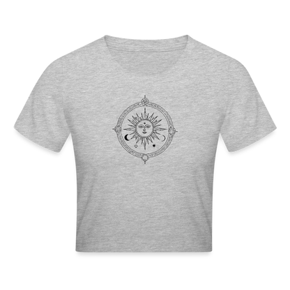 Okkult Cropped T-Shirt - Grau meliert