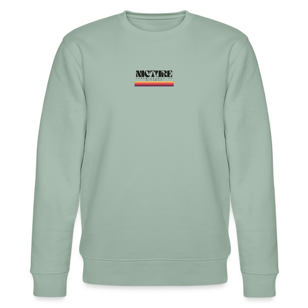 Lorem Ipsum Backprint Unisex Organic Sweatshirt - Helles Graugrün