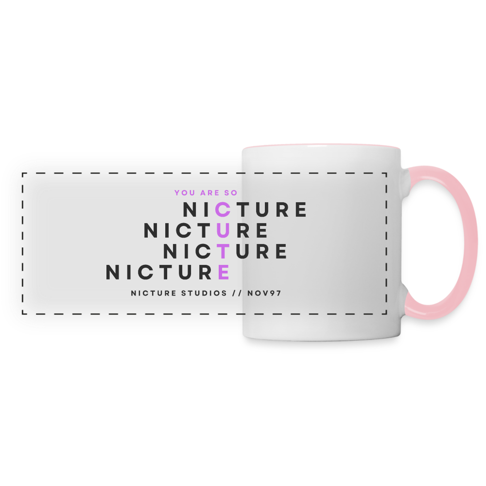 YOU LOOK SO CUTE Panoramic Mug - white/pink