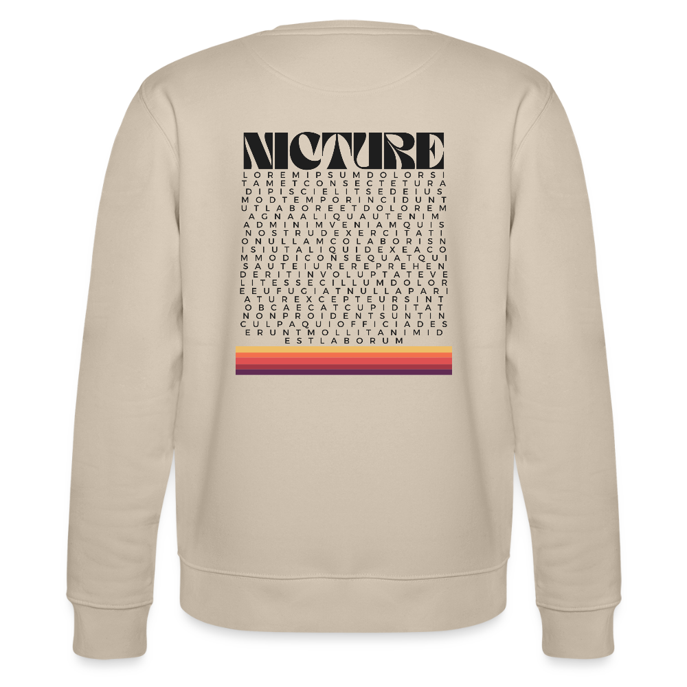 Lorem Ipsum Backprint Unisex Organic Sweatshirt - Beige