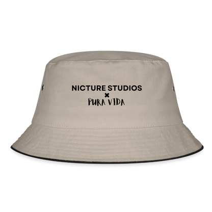 Costa Rica Pura Vida Bucket Hat - khaki/black