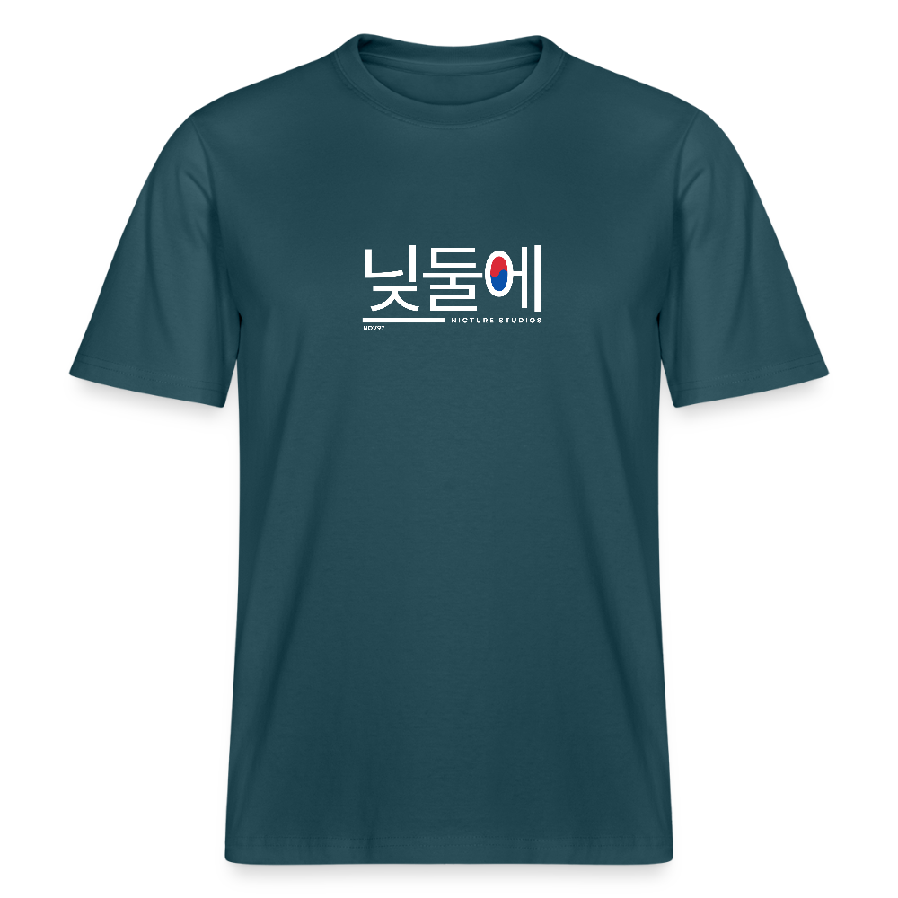 Korea Relaxed Fit Unisex Organic T-Shirt - Dunkles Petrol