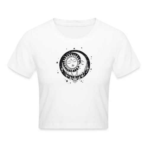 Boho Cropped T-Shirt - Weiß