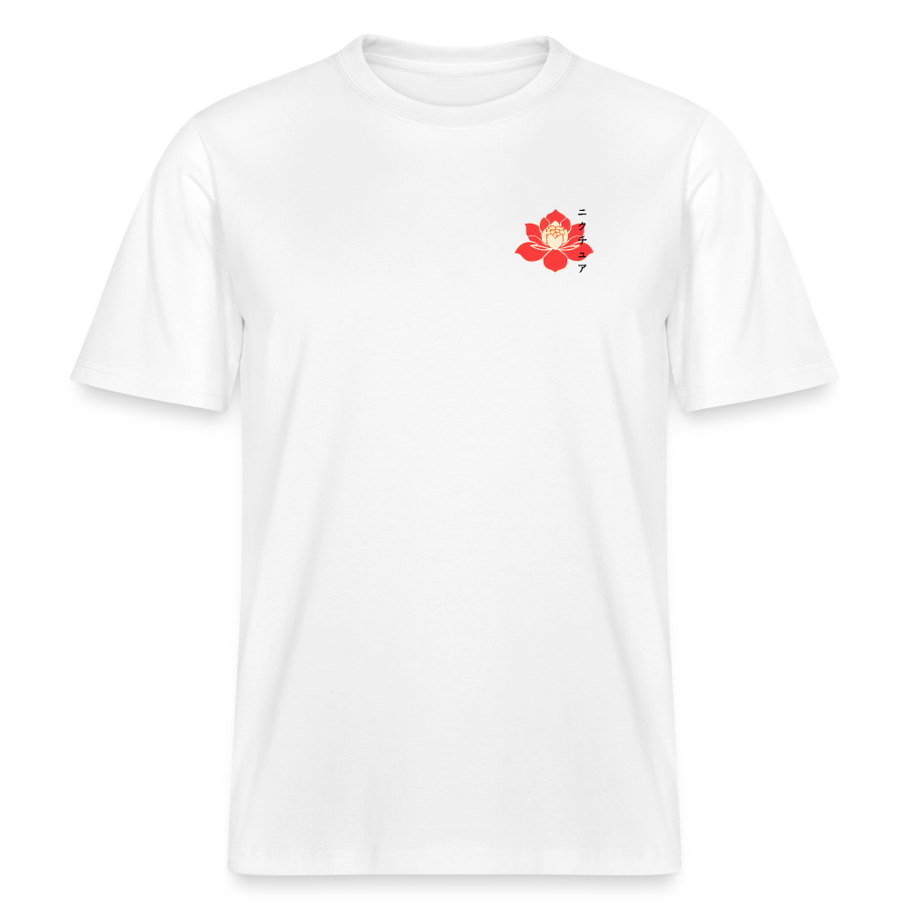 Koi & Flower Japanese Relaxed Fit Unisex Bio-T-Shirt - Weiß