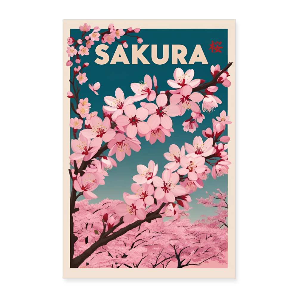 Sakura Poster 40x60 cm - Weiß