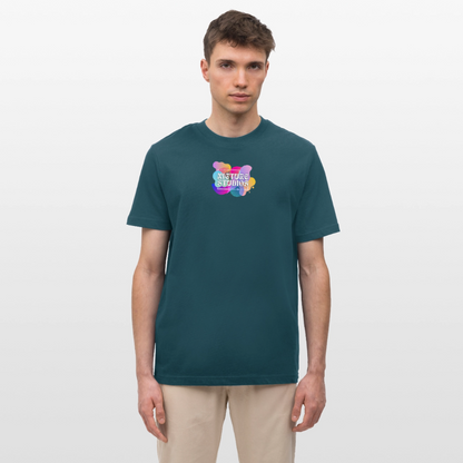 Abstract Relaxed Fit Unisex Organic T-Shirt - Dunkles Petrol