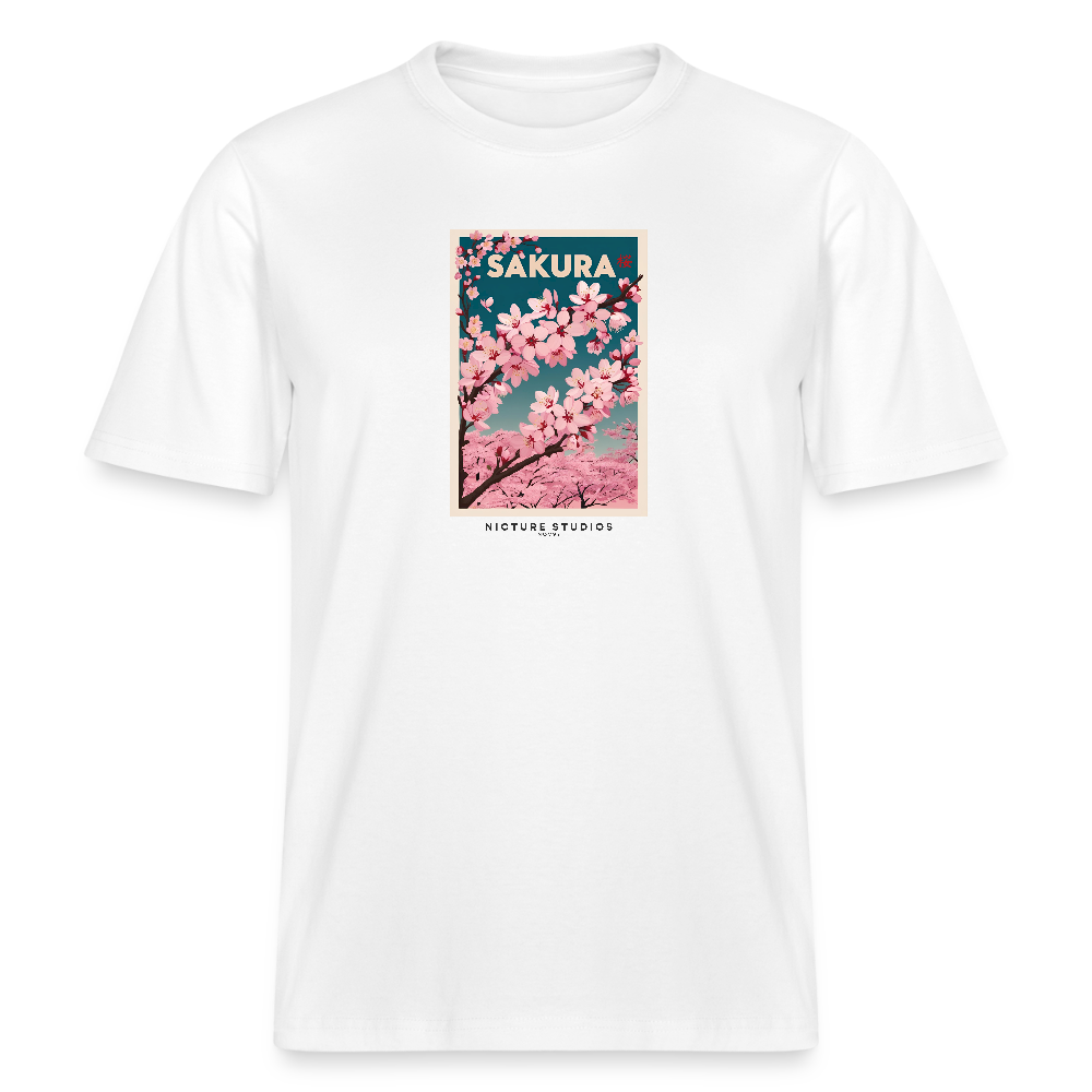 Sakura Japanese Cherry Blossom Relaxed Fit Unisex Bio-T-Shirt - Weiß