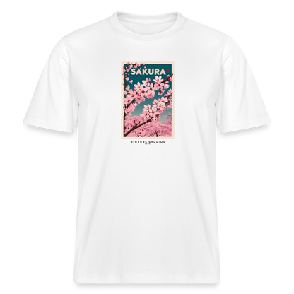 Sakura Japanese Cherry Blossom Relaxed Fit Unisex Bio-T-Shirt - Weiß