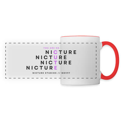 YOU LOOK SO CUTE Panoramic Mug - white/red