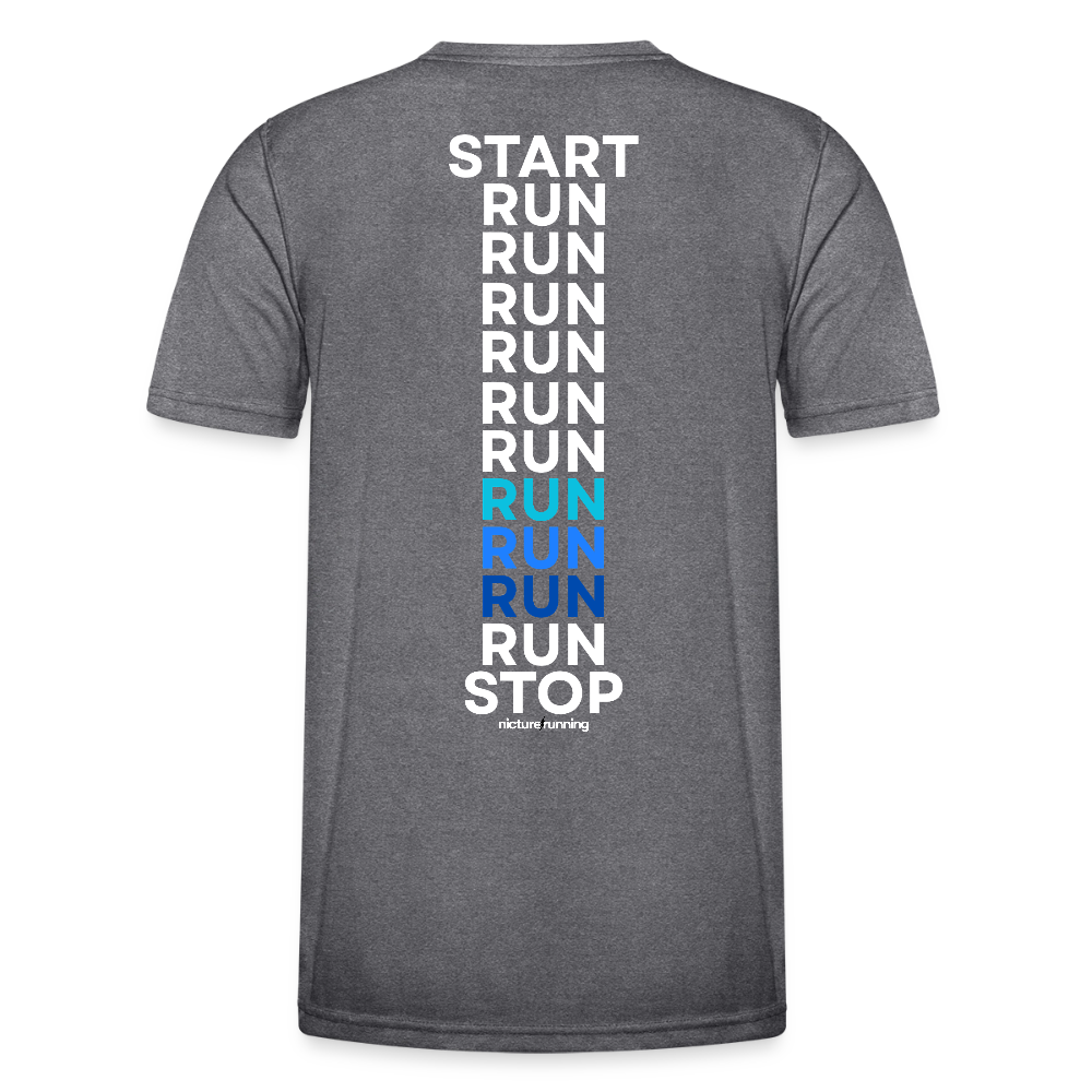 Nicture Running START RUN STOP Shirt - dunkle Melange 