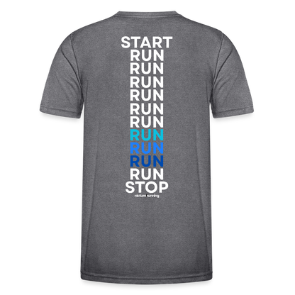 Nicture Running START RUN STOP Shirt - dunkle Melange 