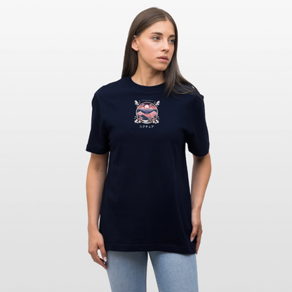 Japanese Landscape Relaxed Fit Unisex Bio-T-Shirt - Navy