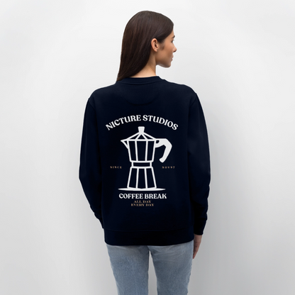Coffee Break Unisex Bio-Sweatshirt - Navy