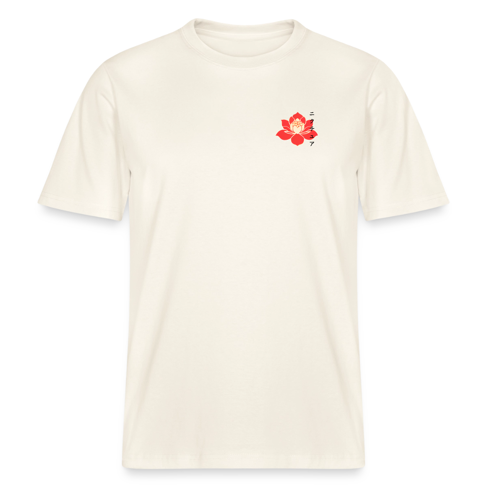 Koi & Flower Japanese Relaxed Fit Unisex Bio-T-Shirt - Naturweiß 