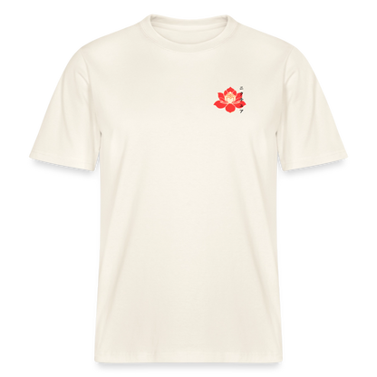 Koi & Flower Japanese Relaxed Fit Unisex Bio-T-Shirt - Naturweiß 