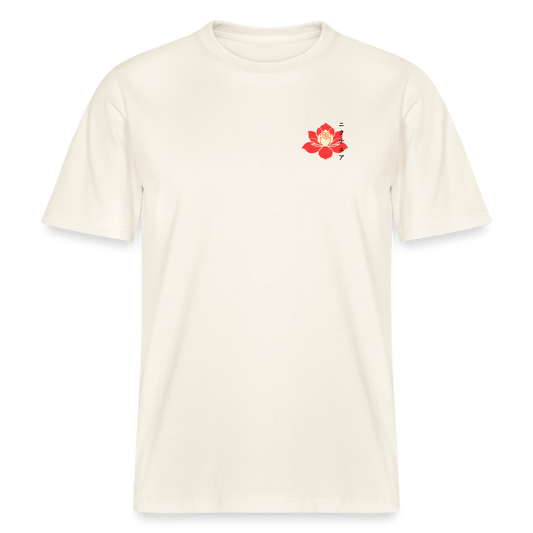 Koi & Flower Japanese Relaxed Fit Unisex Bio-T-Shirt - Naturweiß 