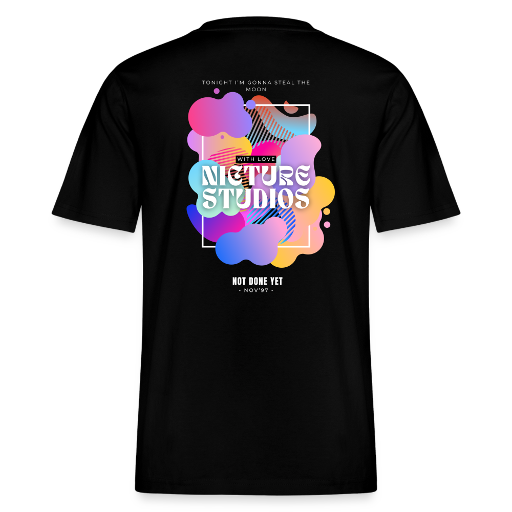 Abstract Relaxed Fit Unisex Organic T-Shirt - black