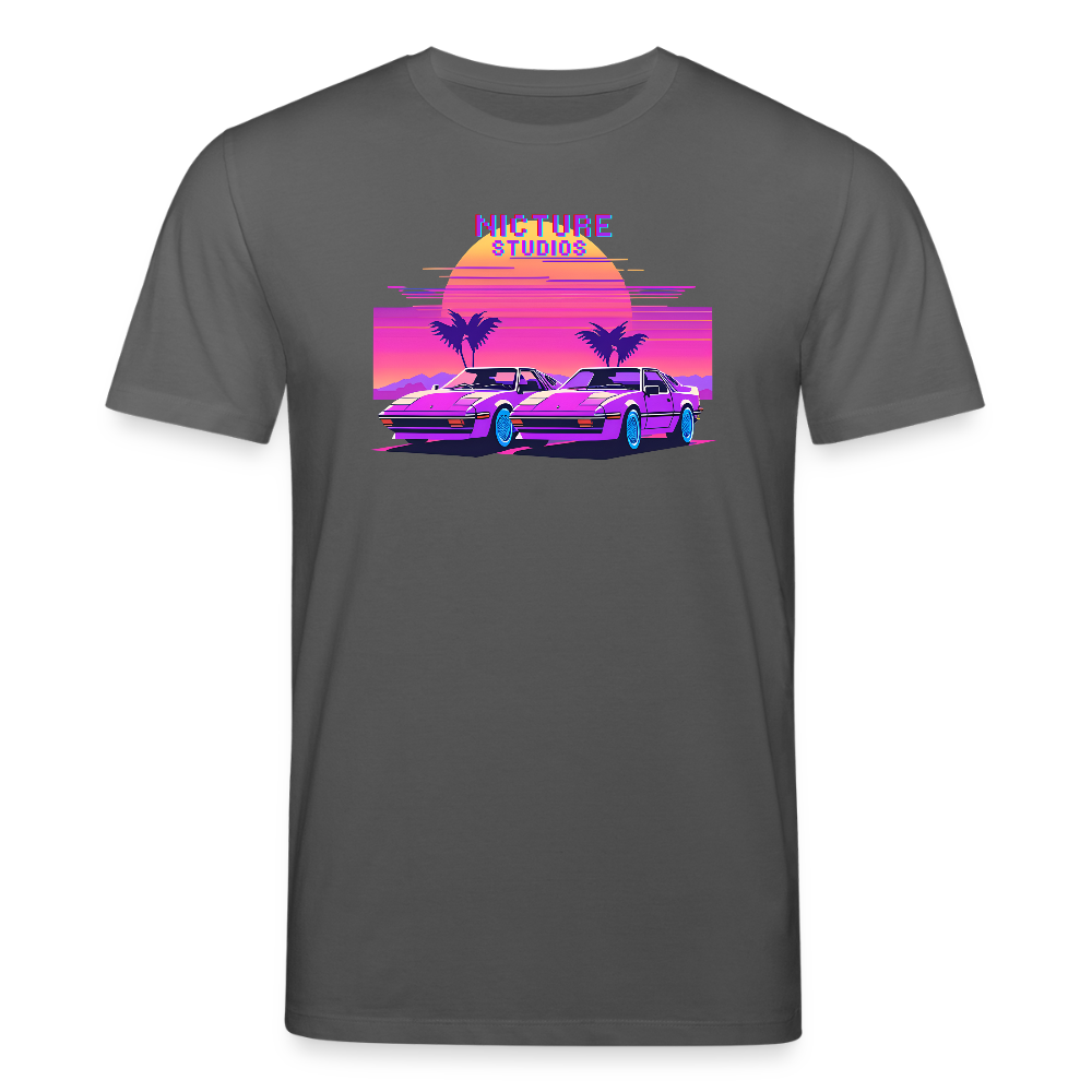 Retro Pixel Unisex Bio-T-Shirt - Anthrazit